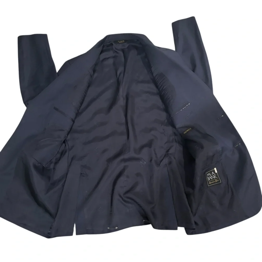 Jos. A Bank Men’s Navy Tailored Fit Blazer Sports Coat Jacket-size 44L - Picture 3 of 7